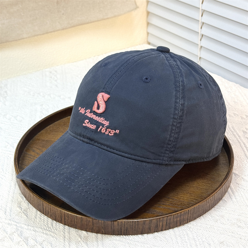 Marca de moda coreana S letras bordadas sombrero de béisbol para hombres y mujeres primavera y verano estilo coreano amplio amplio sombrero de sombra de pato