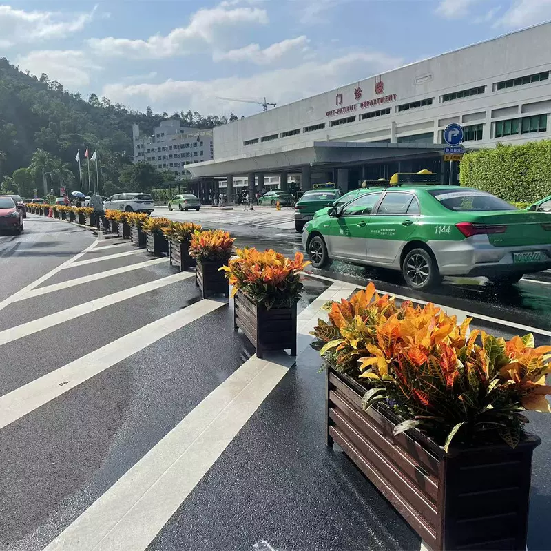 铝合金花箱户外庭院阳台花盆组合花坛市政道路护栏花槽种树种植箱