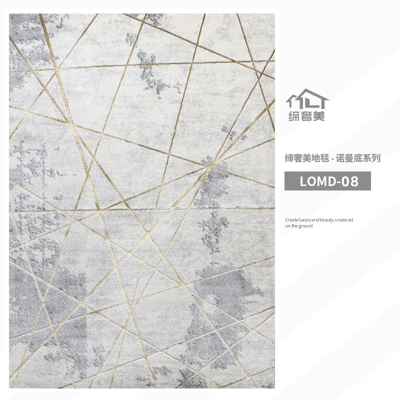 Alfombras de estilo moderno de lujo ligero alfombras de cama alfombras de sala de estar gruesas alfombras resistentes a la suciedad fácil de cuidar alfombras antideslizantes se pueden cortar