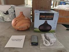 550ml pointed onion wood grain aroma diffuser Colorful remote control humidifier factory direct sale