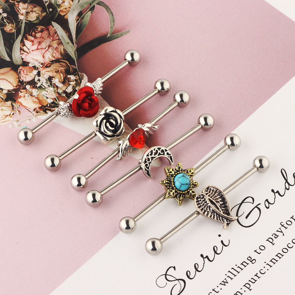 Pointed titanium steel lip stud product view