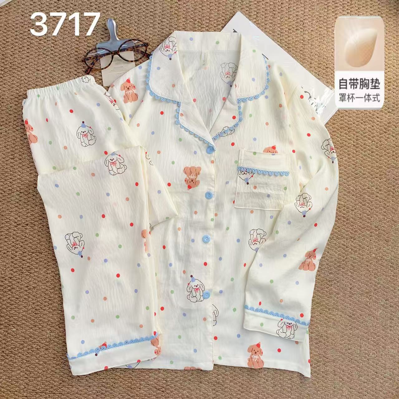 Algodón suave al por mayor transfronterizo nube nuevo pijama de mujer de verano pantalones cortos de mangas cortas estudiantes cardigans delgado cubierta de ropa para el hogar
