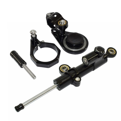 Suitable for Suzuki GSXR 600 750 06-10 K6 modified titanium ruler directional damper steering anti-swing head (Motorcycle frame) - black