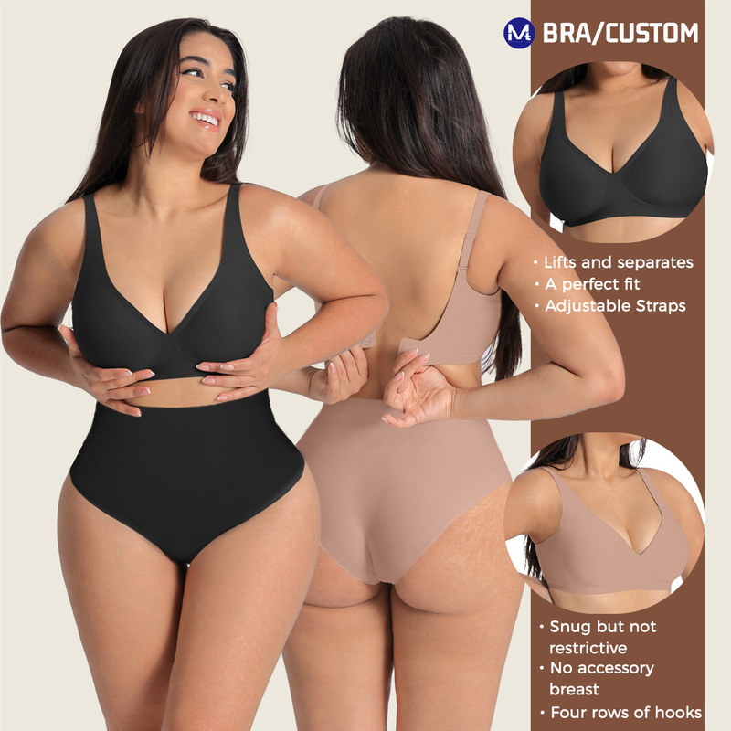 Cross-Border European and American Large Size Intimates Seamless Push-Up Bras Bra No Rims Bra Women's Intimates Intimates Set