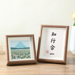 木質中空立體相框擺台56寸8寸照片DIY框架A4A3乾花書法字畫框定製