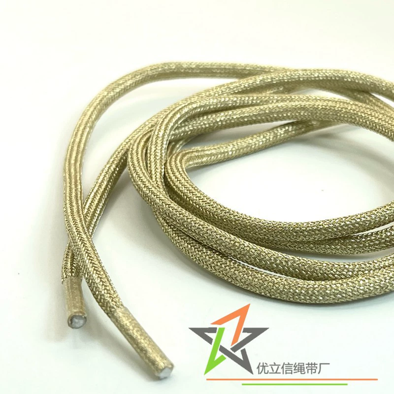 5 мм Золотая металлическая проволока Круглая веревка Золотая проволока Упаковочная веревка Полиэстер Золотая проволочная веревка Украшение Веревка Желтое золото Веревка