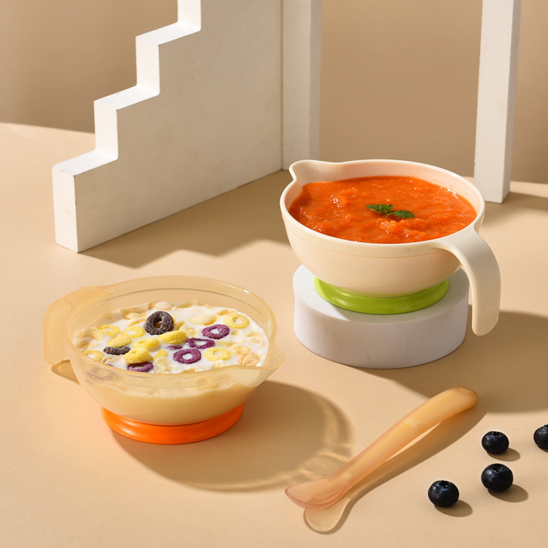 Newborn Baby Food Supplement Bowl, Rice Cereal Bowl, Water Feeding Bowl, Milk Feeding Bowl, Silicone Soft Spoon Set