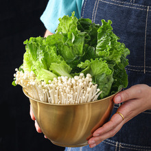 不锈钢蔬菜桶金色青菜生菜桶自助餐烤肉店火锅店餐具调料碗批发碗