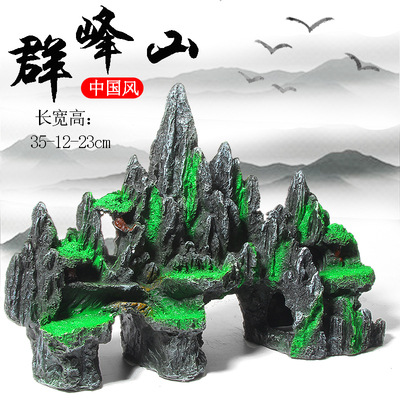 Accesorios de paisajismo acuario resina simulación rocalla pecera acuario decoración agua paisaje artificial montaña simulación rocalla