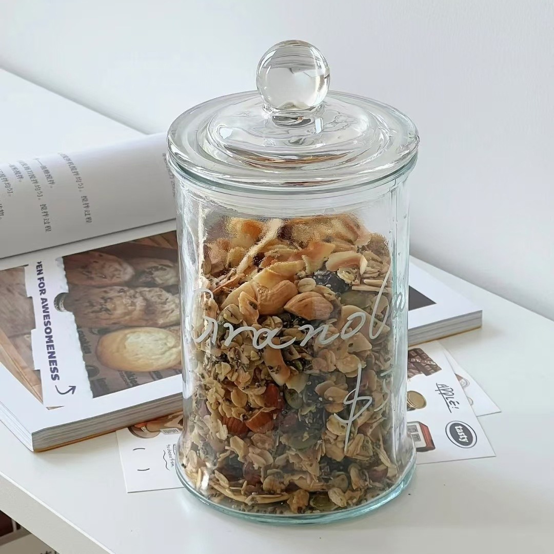 现货批发厨房玻璃茶叶罐密封罐储物罐花茶罐大小号中药材玻璃瓶罐