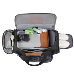 Travel backpack with independent shoe compartment, logo printing, dry-wet separation, sports backpack, multi-functional travel backpack