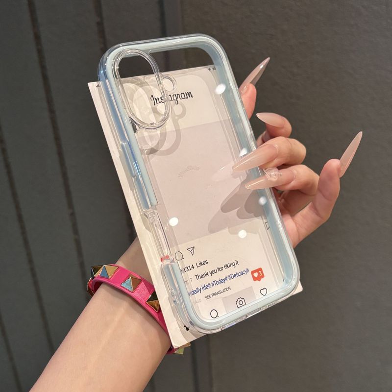 Ins風高颜値リンゴ16_15iphone13アップルアクリル2 in 1カラーフレーム携帯ケース|undefined