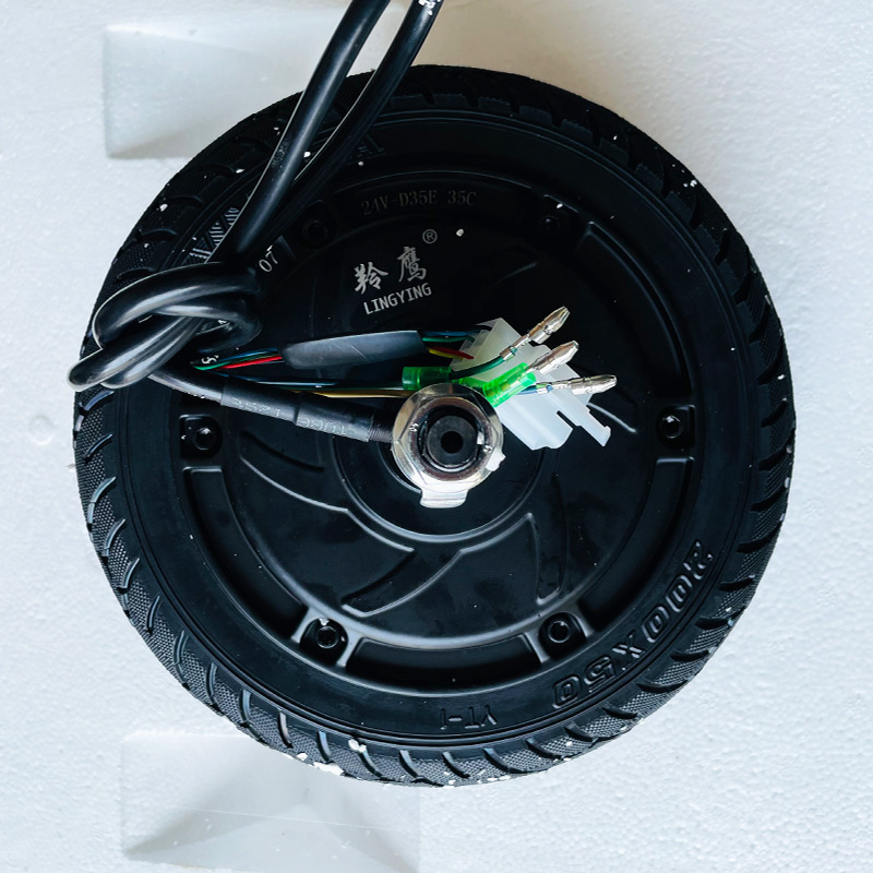 Motor de coche eléctrico de 8 pulgadas de neumático sólido freno de tambor 24v36v350w scooter de bicicleta de delfín motor 35C