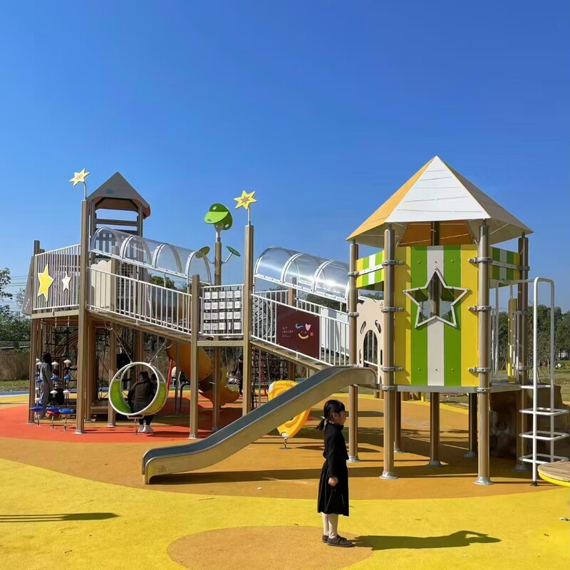 ステンレス製滑り台複合体、消防用、屋外公園、コミュニティ、幼稚園、子供用遊具、屋外|undefined