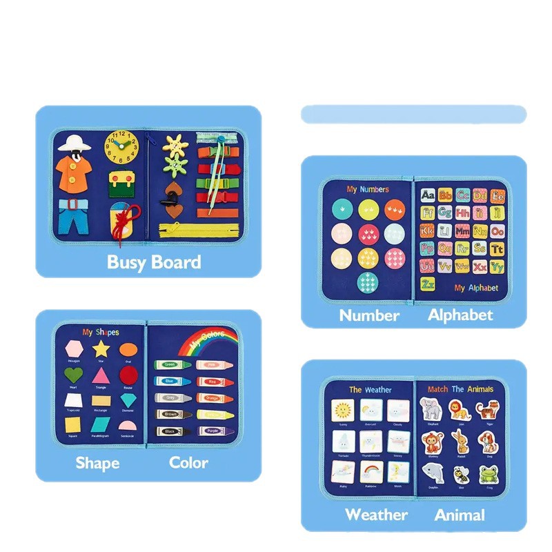 Felt transfronterizo Junta ocupada Educación infantil Habilidades prácticas de vida Monchi Puzzle Kindergarten libro de tela personalizado