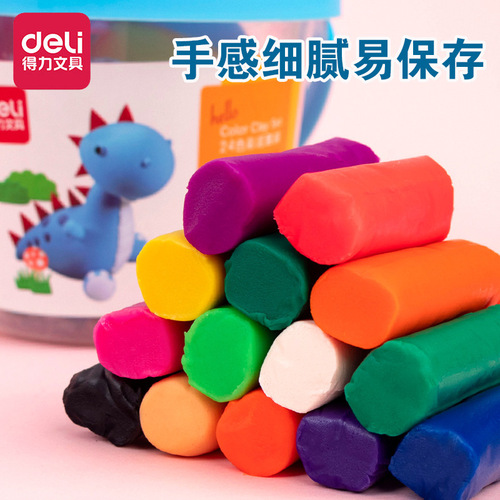Deli 7022 Colorful Plasticine Set 12 Colors Children's Creative Handmade Toys Students Containing Tools Kindergarten