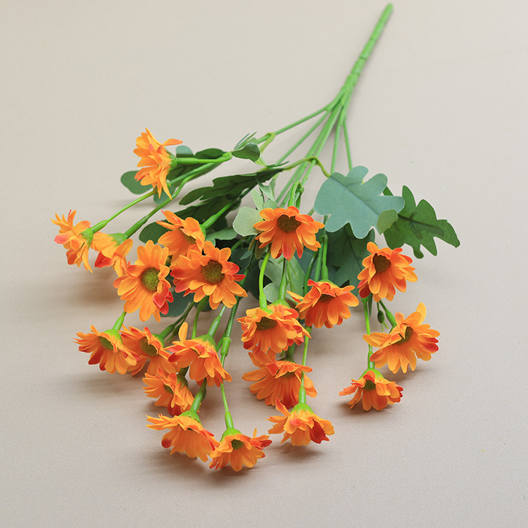 小さなデイジーの造花、シルクフラワー、リビングルームのダイニングテーブルフラワーアレンジメント、デスクトップディスプレイフラワーアレンジメント、カモミールの花束|undefined