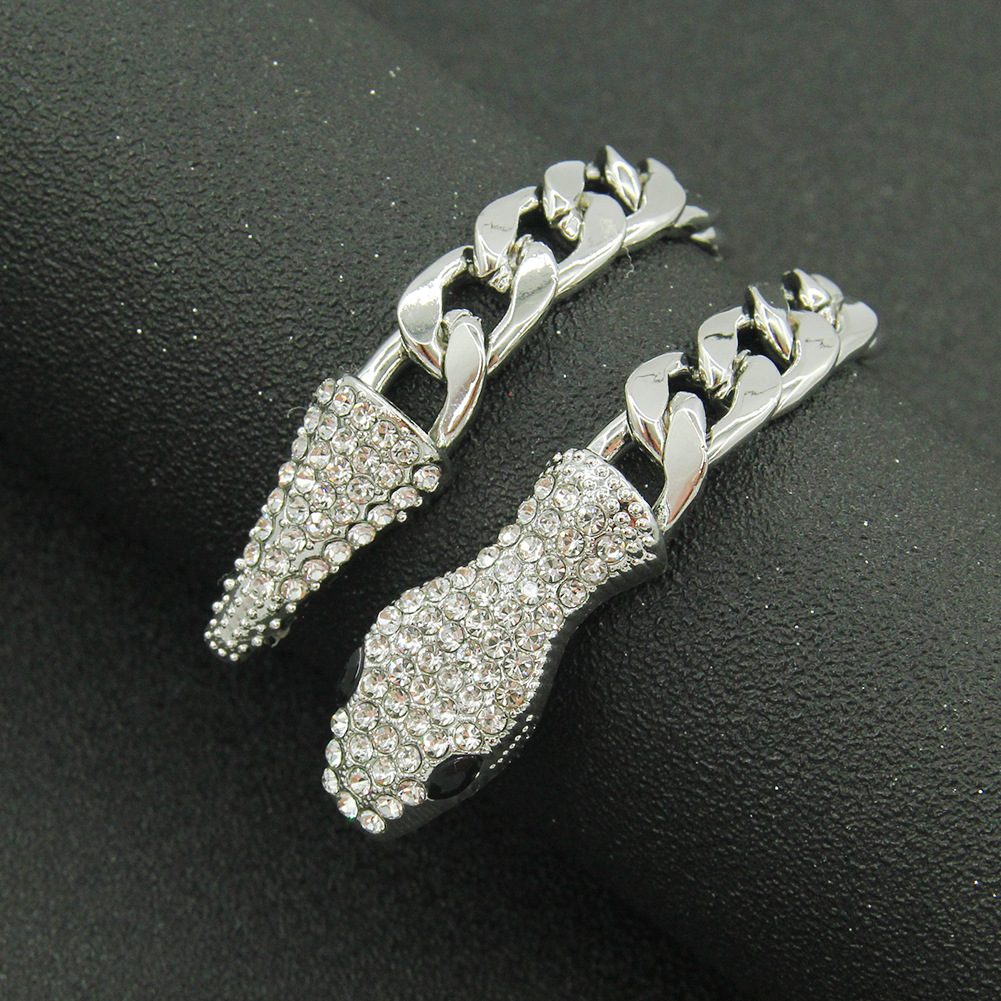 Fashion creative diamond snake head magnet alloy braceletpicture4