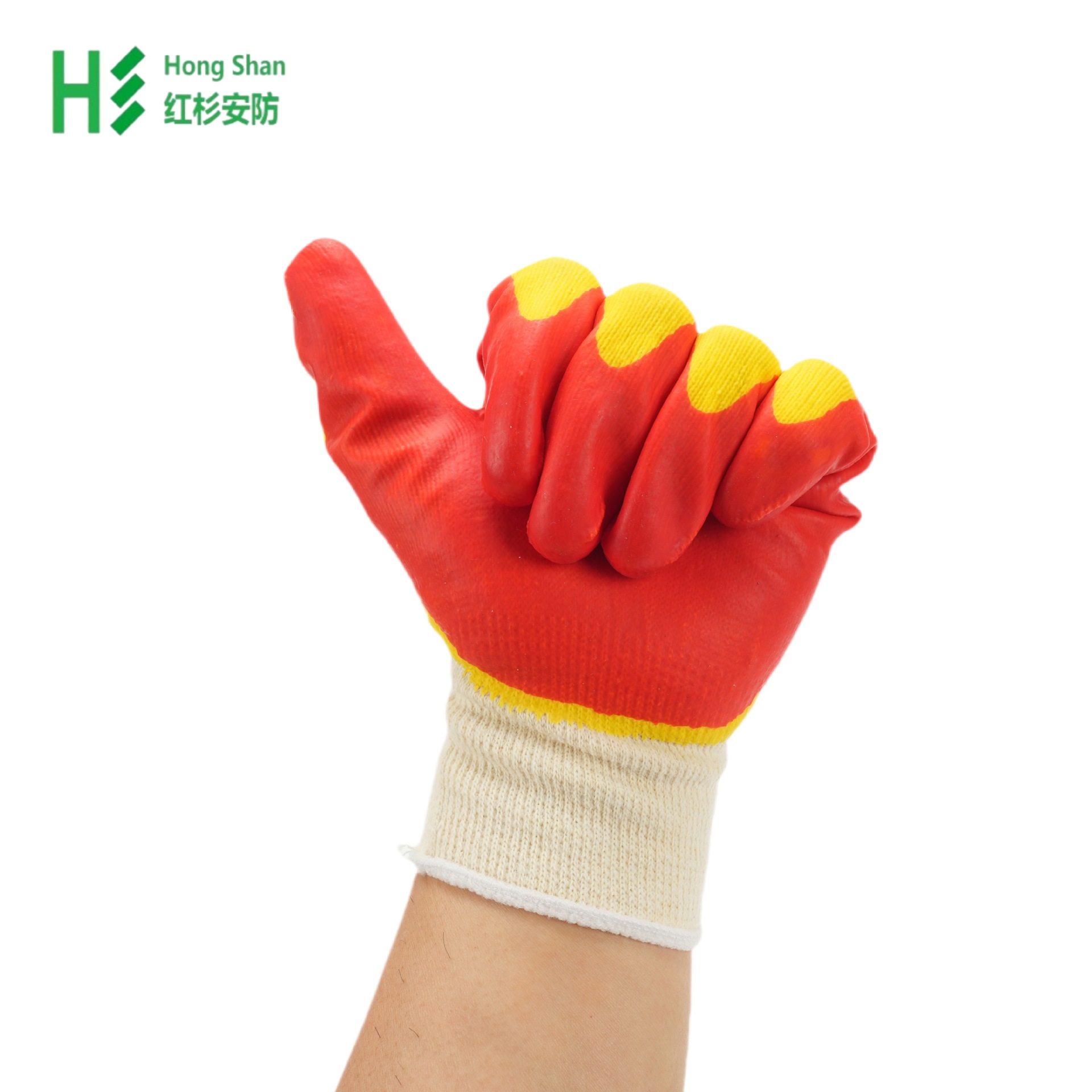 10 agujas de hilo de algodón látex guantes de protección laboral de doble capa de goma espesada antideslizante resistente al desgaste duradero y cómodo transfronterizo al por mayor