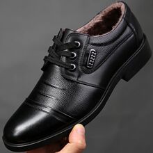 棉皮鞋男秋冬男士真皮牛皮休闲鞋商务加绒保暖棉皮鞋男棉鞋爸爸鞋