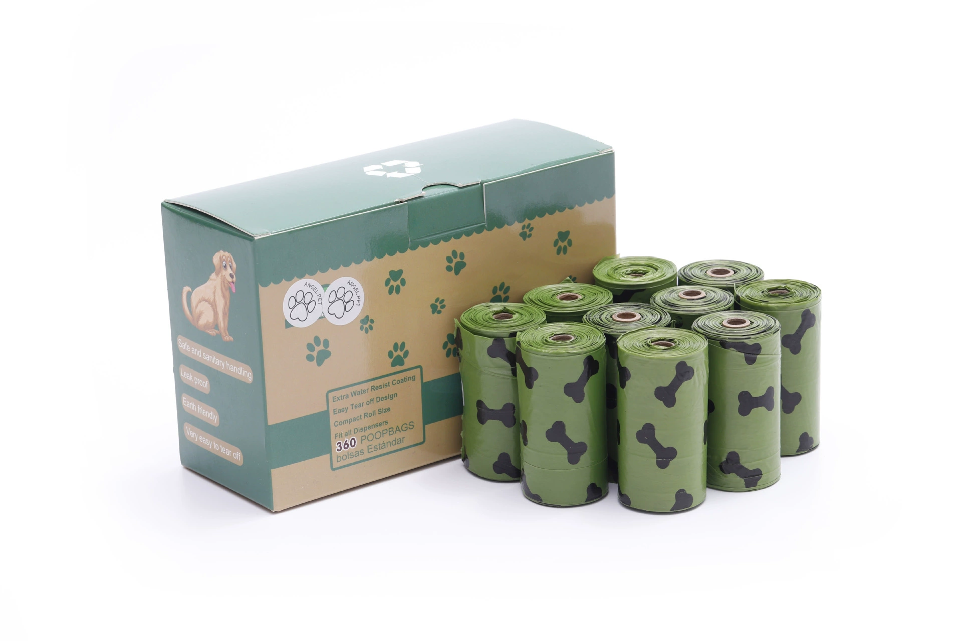 Сумка для собачьих какашек Разлагаемая сумка для собачьих какашек Выгуливающая собака Портативный сборщик для туалета Утолщенная ароматная сумка для какашек