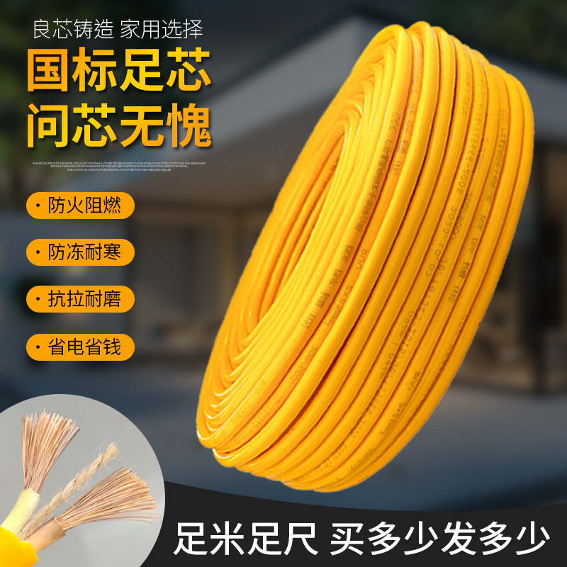二芯电缆线牛筋线室外防冻软线国标2.5 1.5 1平方家用电线护套线