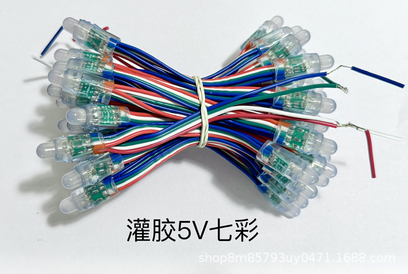 Luz expuesta colorida de 12mm 5v con longitud de línea personalizada de 20cm