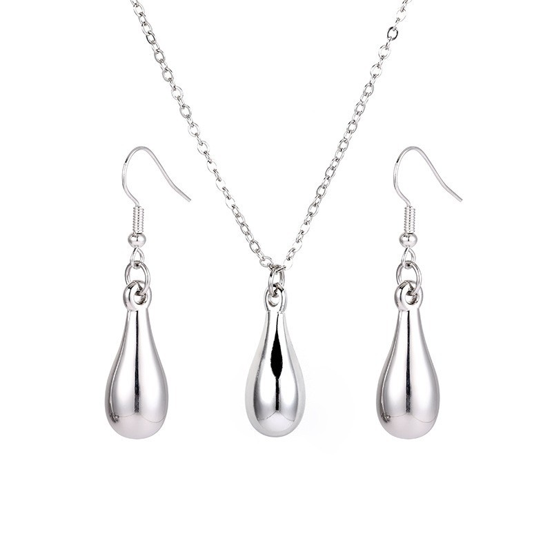 Nuevo collar de gota de agua transfronterizo de Europa y América, pendientes de gota de agua de moda, conjunto de joyería universal, accesorios de viaje diario