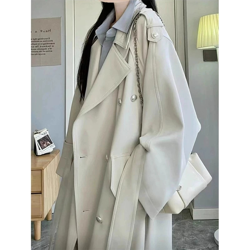 This year's trendy windbreaker coat for women, 2026 spring and autumn new Korean-style high-end elegant mid-length coat