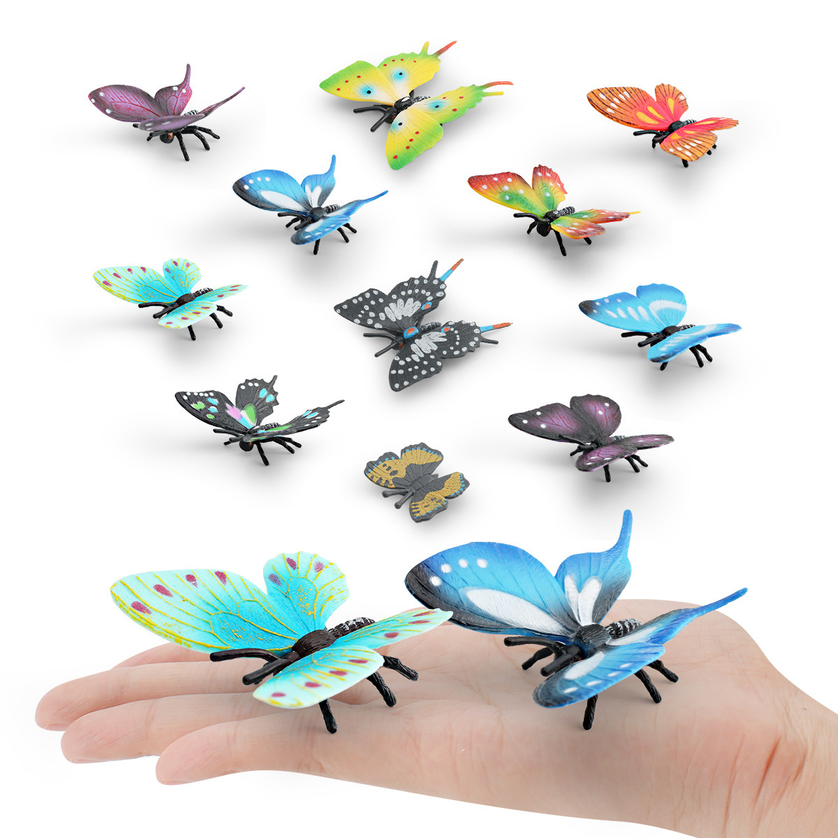 Simulación cognitiva infantil transfronteriza insectos animales salvajes mariposas mariposa modelo estático decoración juguetes