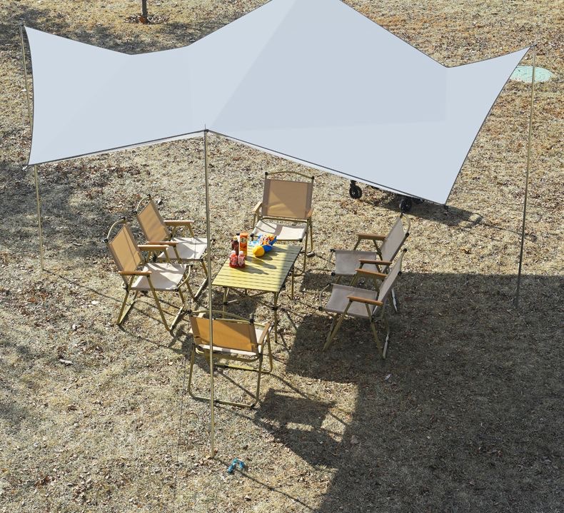 Forest Bee Source Factory Outdoor Black Glue Tent Camping Rainproof Sunscreen 4 Hexagon Octagonal Butterfly Silver Coated