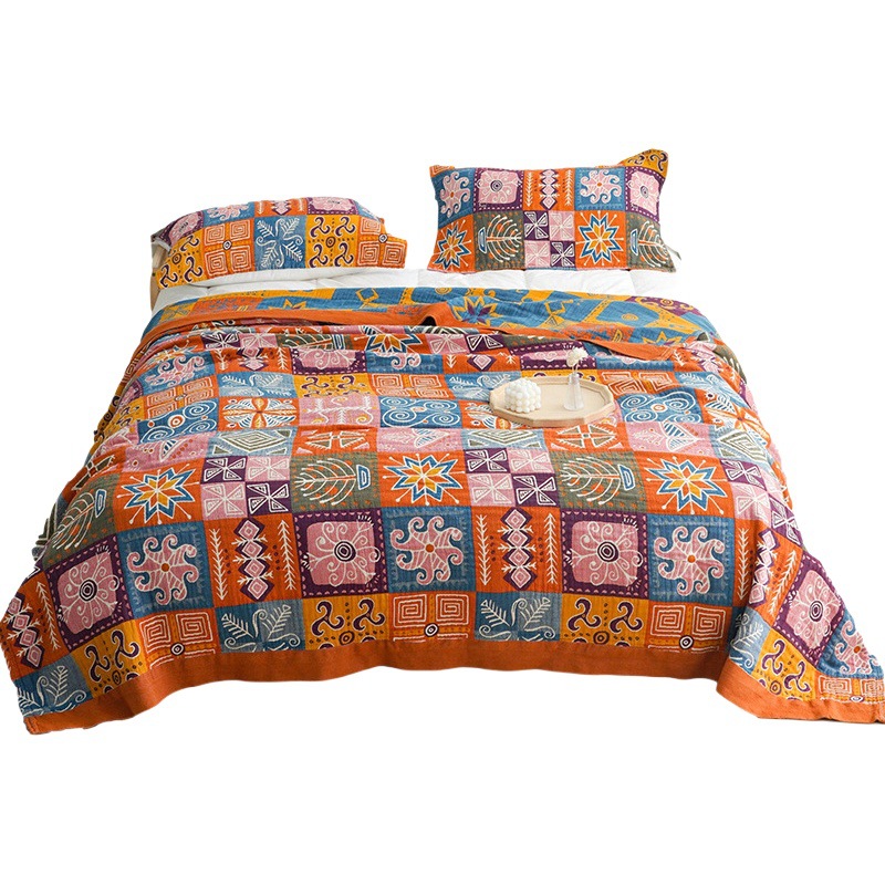 Towel quilt cotton wholesale foreign trade five-layer gauze single double summer air conditioning blanket summer cool air conditioning quilt
