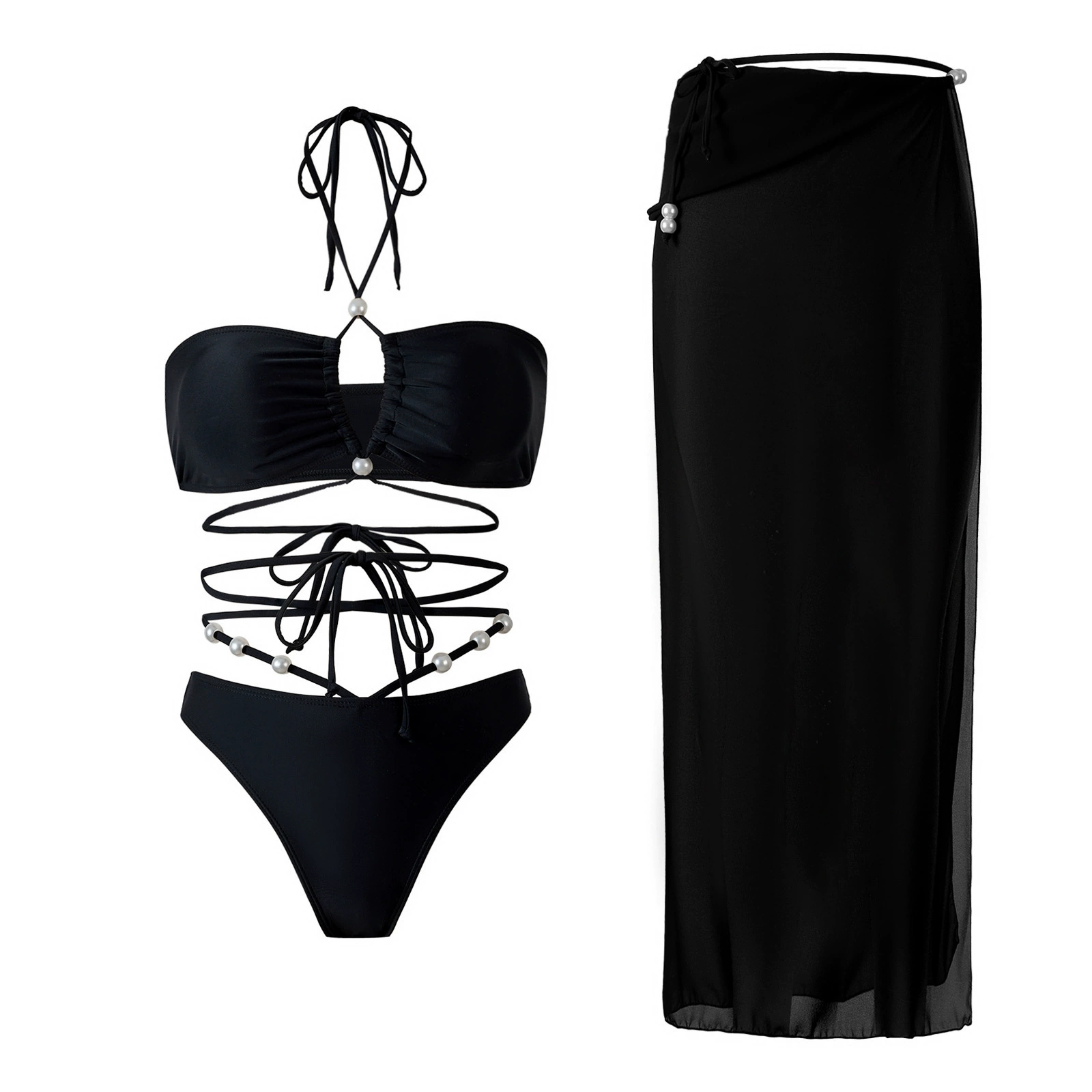 Sexy swimwear from pearl, split beach decorations, European style