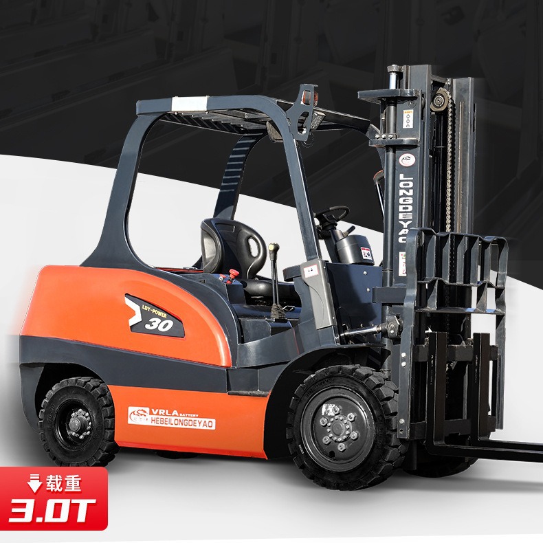 3t电动叉车锂电池平衡重式叉车全电动堆高车四轮搬运叉车3T电叉车