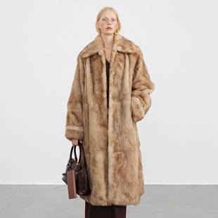 AUS Fantasy Butterfly Shadow Vintage Fashionable Full Edition Prairie Rabbit Lapel Middle Ancient Big Shaped Sleeve Fur Coat Women's Long