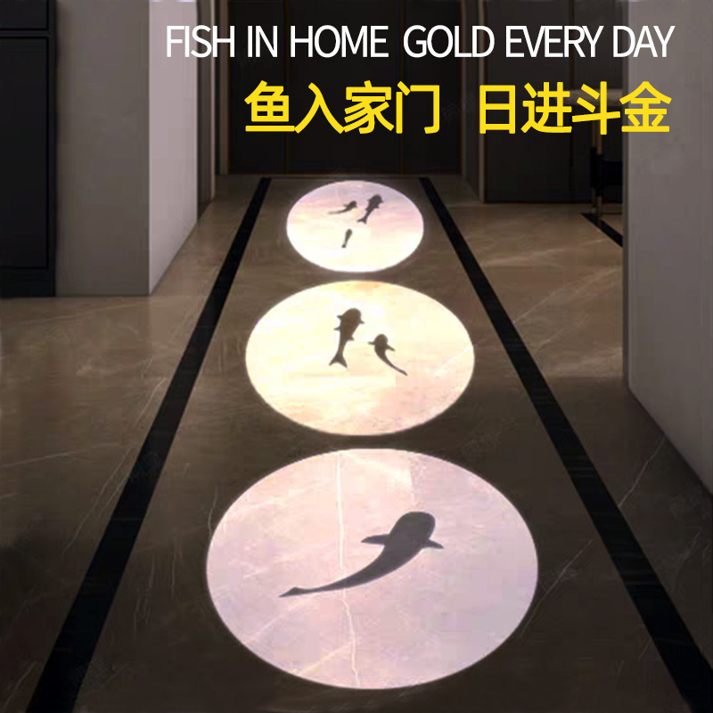 Logo projection light pattern entryway hallway light entrance spotlight small fish home light hallway light motion sensor HD