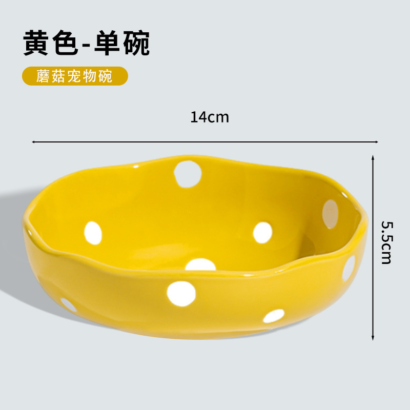 猫の碗の陶磁器の碗の大口径の猫の食器の陶磁器の斜めな口の碗はひっくり返ることを防ぎます。|undefined