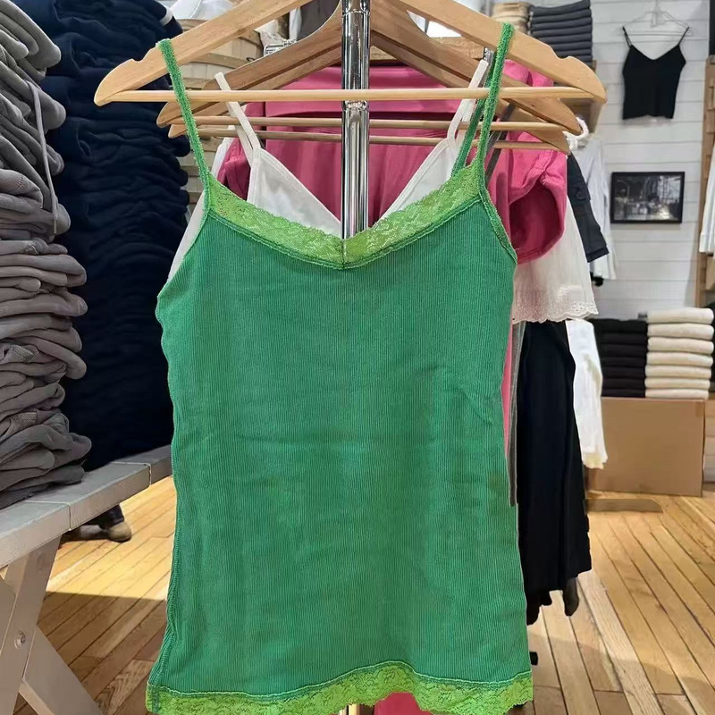 Bm Style New Lace Trim Lake Blue-Green Camisole for Women, Bm Pure Desire Spicy Girl Camisole Base Top Bm Style New Lace Trim Lake Blue-Green Camisole for Women, Bm Pure Desire Spicy Girl Camisole Base Top