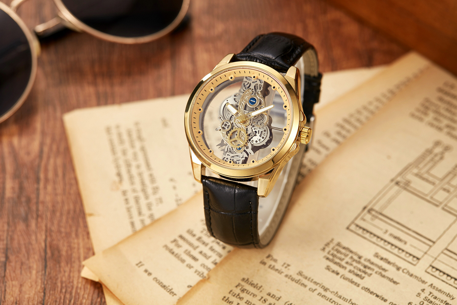Automatic Mechanical Watch For Men Double Sided Skeleton Design_voghion.com