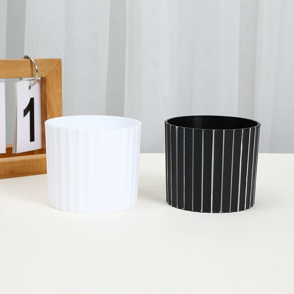 Прямые продажи с фабрики, вертикальный узор, круглый цветочный горшок, креативная имитация настольного зеленого растения в горшке, мини-суккулент, маленький бонсай, оптовая продажа