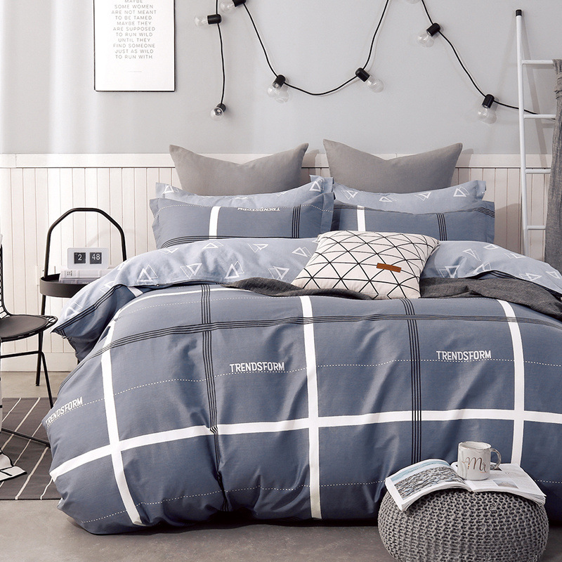 Ropa de cama de tres piezas de dormitorio de algodón fresco 4 ropa de cama de cuatro piezas de algodón 100 sábanas fundas de edredón