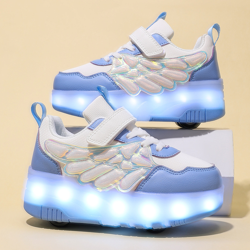 Children's Fashionable and Trendy Cool Luminous Shoes, Heelys Shoes, Skateboard Shoes, Roller Skates, Colorful Luminous Shoes for Boys and Girls