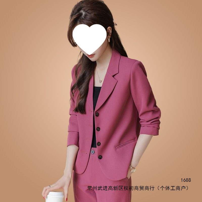 Plum-colored suit set, exuding a professional and elegant goddess vibe, new spring and autumn style, fashionable and stylish suit jacket.