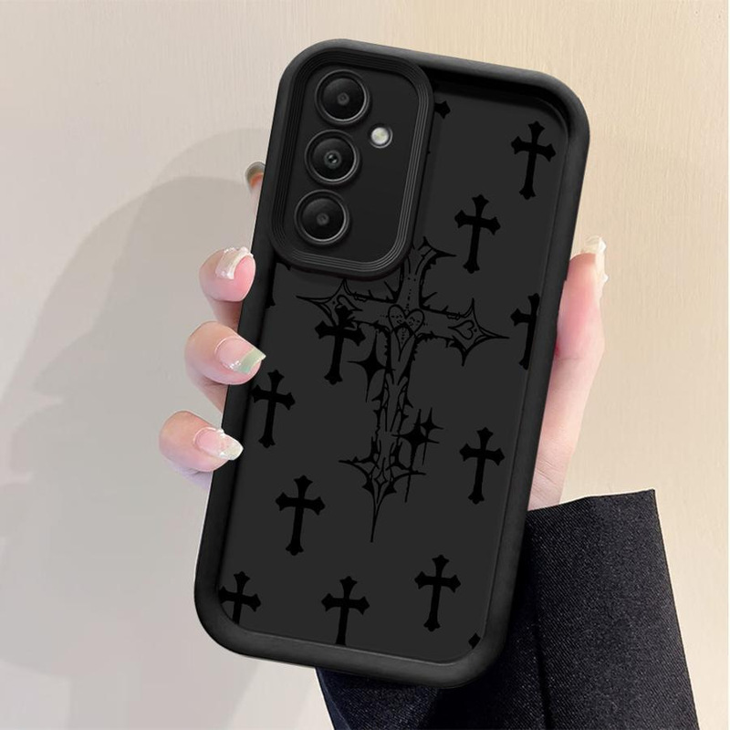 Suitable for Samsung A55 35 A56 Mobile Phone Case S24Ultra Dark Cross S23/Note20Ultra