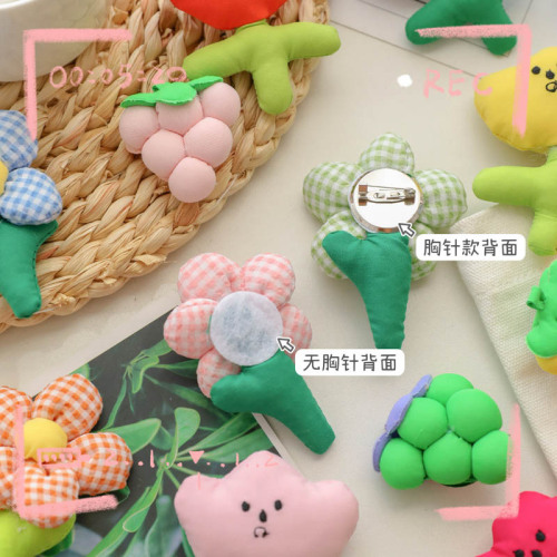 Summer new pastoral style tulip brooch wholesale plant flowers bag decoration girls cute clothing accessories