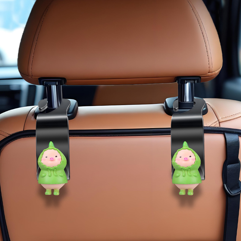 Gancho para coche, almacenamiento trasero multifuncional para coche, lindo coche de dibujos animados, asiento delantero, trasero, gancho de almacenamiento