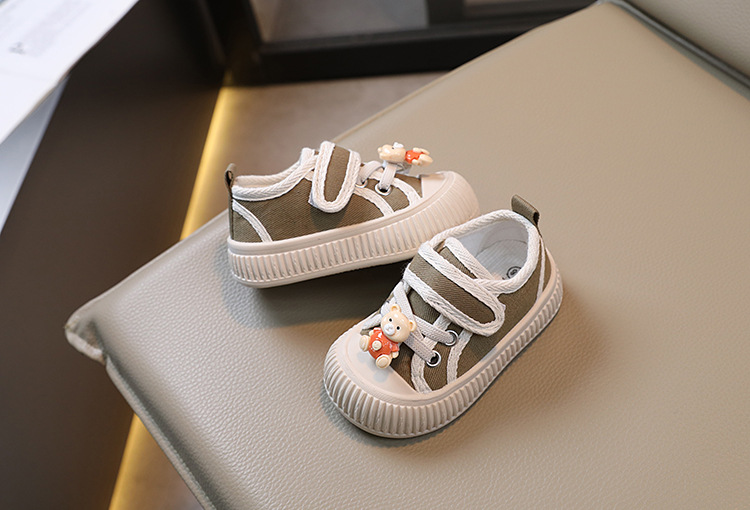 Barncanvas 2023 Vår och höst Pojkar Casual Shell Head Girls Cookie Mjuk sula Babyskor_voghion.com
