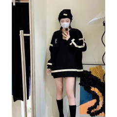 25秋款400克low家新款正确版休闲刺绣织带针织衫毛衣跨境专供毛衣