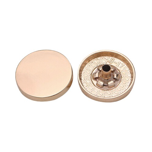 Wholesale alloy four-button panel work jacket button flat round button down jacket copper face button