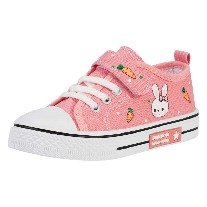 Детские холщовые туфли 2025 весна новые дышащие туфли для девочек и мальчиков школьников модные универсальные мягкие повседневные туфли